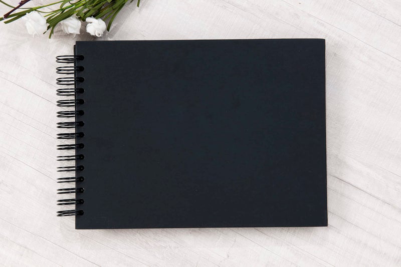 potricher 12.2 x 8.5 Inch Large DIY Scrapbook Photo Album 80 Pages Thick Kraft Paper Scrap Book Albums for Wedding Anniversary Family and Baby (Black) - Image 2
